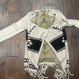 INC International Concepts Beige and Black Cardigan